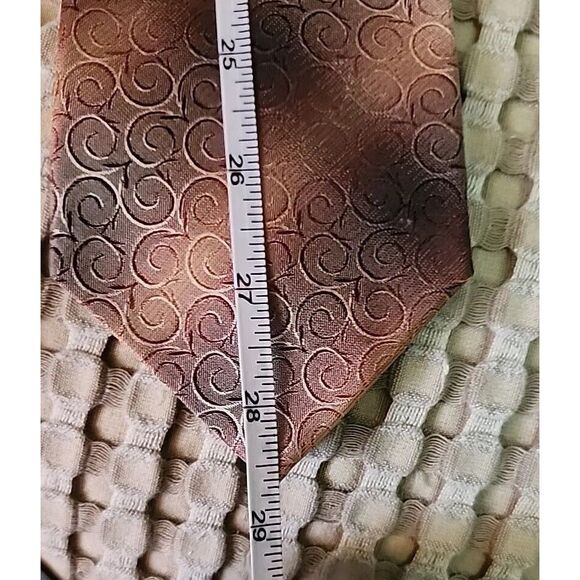 Van Heusen Brown Tie Silk With Swirls SKB3 - Picture 6 of 7
